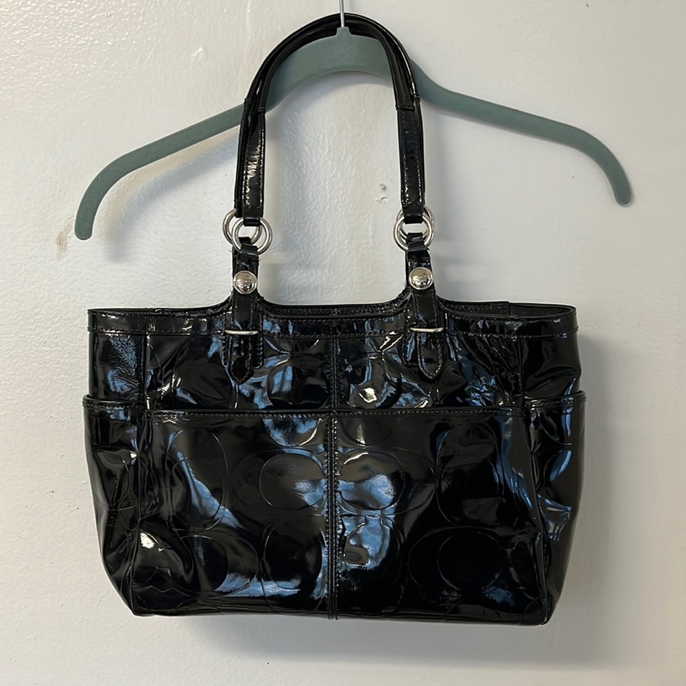Coach purse black patent leather